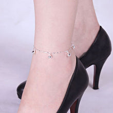 for Women Ankle Bracelet Chain Crystal Foot Jewelry Charm Silver Plated Chain Bell Anklets J4U66
