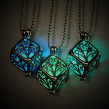 for Women Jewelry Lady Gift Charm Hollow Box Cute Locket Glow In The Dark Pendant Necklace J4U66
