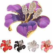 for women Wedding Bridal Brooch Pins Girls Gifts 6 Colors Flowers Enamel Rhinestone Crystal Flower Lily Brooches J4U66