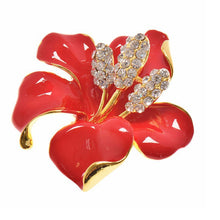 for women Wedding Bridal Brooch Pins Girls Gifts 6 Colors Flowers Enamel Rhinestone Crystal Flower Lily Brooches J4U66