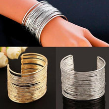 gold/silver plated Statement Bracelet zinc alloy wire opening cuff bracelets & bangle for women glittering wrap bracelet J4U66