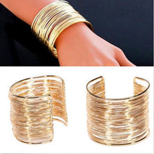 gold/silver plated Statement Bracelet zinc alloy wire opening cuff bracelets & bangle for women glittering wrap bracelet J4U66