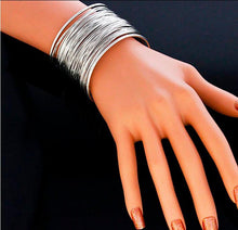 gold/silver plated Statement Bracelet zinc alloy wire opening cuff bracelets & bangle for women glittering wrap bracelet J4U66