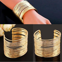 gold/silver plated Statement Bracelet zinc alloy wire opening cuff bracelets & bangle for women glittering wrap bracelet J4U66