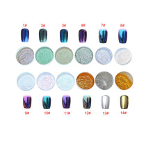 1 Set 12 Colors Nail Art Shinning Mirror Glitter Powder Chrome Pigment Black UV Gel Top Base Coat Makeup Tools for Girls J4U66