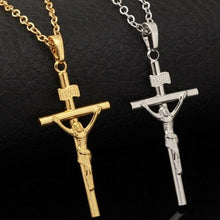 men Jesus cross necklace alloy man jewelry 18K gold plated J4U66