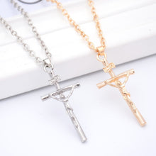 men Jesus cross necklace alloy man jewelry 18K gold plated J4U66
