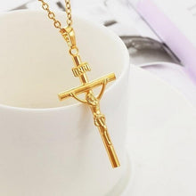 men Jesus cross necklace alloy man jewelry 18K gold plated J4U66