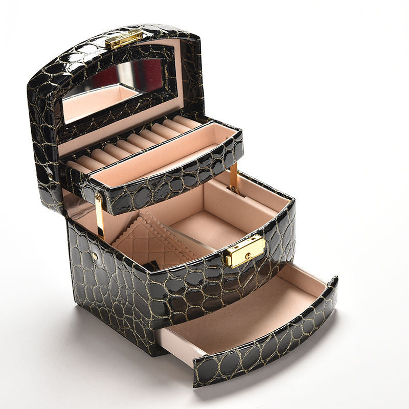 mini earrings ring Bracelet box Luxury Leather case for jewlery gift box jewelry display casket jewelry organizer J4U66