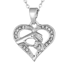 mother baby heart pendant mom daughter son child family love Cubic Zirconia necklace moms jewelry birthday gift J4U66