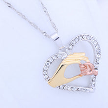 mother baby heart pendant mom daughter son child family love Cubic Zirconia necklace moms jewelry birthday gift J4U66