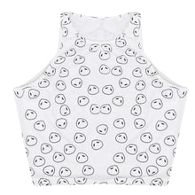 style White Alien print halter top women tank sexy halter crochet bustier crop top Cotton short bralette top J4U66