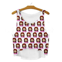 women vest crop tops t-Shirts sexy girls emoji print tops 3d print sleeveless tank tops J4U66