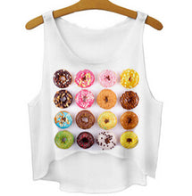 women vest crop tops t-Shirts sexy girls emoji print tops 3d print sleeveless tank tops J4U66