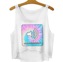 women vest crop tops t-Shirts sexy girls emoji print tops 3d print sleeveless tank tops J4U66