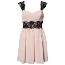 Women Floral Lace Backless Dress Formal Wedding Evening Mini Dress J4U66