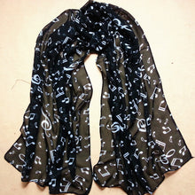 Women Musical Note Chiffon Neck Scarf Shawl Muffler Scarves ping J4U66