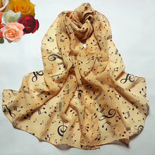 Women Musical Note Chiffon Neck Scarf Shawl Muffler Scarves ping J4U66