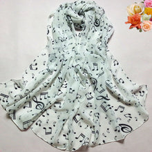 Women Musical Note Chiffon Neck Scarf Shawl Muffler Scarves ping J4U66
