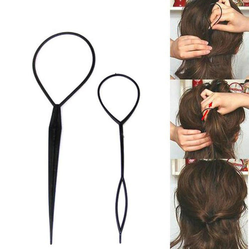 2pc Fashion Topsy Tail Hair Braid Pony Tail Maker Styling Tool Salon ping J4U66