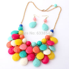 Women Water Drop Style Bib Statement MultiLayer Necklace ping J4U66
