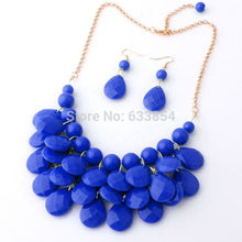 Women Water Drop Style Bib Statement MultiLayer Necklace ping J4U66