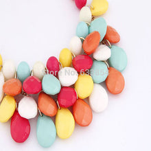 Women Water Drop Style Bib Statement MultiLayer Necklace ping J4U66