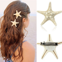 Europe Fashion Women Lady Girls Pretty Natural Starfish Star Beige Hair Clipping J4U66