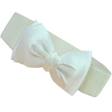 Fashion Women Bowknot Elastic Wide Stretch Buckle Waistband Waist Belt ping J4U66