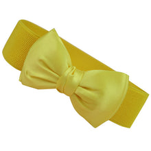 Fashion Women Bowknot Elastic Wide Stretch Buckle Waistband Waist Belt ping J4U66