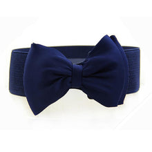 Fashion Women Bowknot Elastic Wide Stretch Buckle Waistband Waist Belt ping J4U66