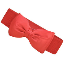 Fashion Women Bowknot Elastic Wide Stretch Buckle Waistband Waist Belt ping J4U66