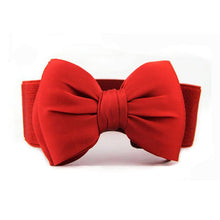 Fashion Women Bowknot Elastic Wide Stretch Buckle Waistband Waist Belt ping J4U66