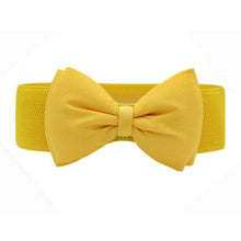 Fashion Women Bowknot Elastic Wide Stretch Buckle Waistband Waist Belt ping J4U66
