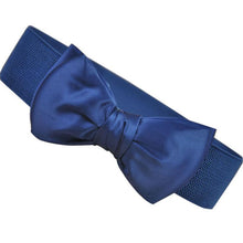 Fashion Women Bowknot Elastic Wide Stretch Buckle Waistband Waist Belt ping J4U66