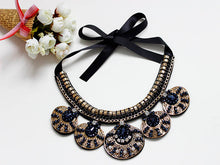 Fashion Women Gold Chain Choker Statement Bib Big Circle Pendant Necklace  J4U66