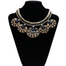 Fashion Women Gold Chain Choker Statement Bib Big Circle Pendant Necklace  J4U66