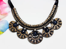 Fashion Women Gold Chain Choker Statement Bib Big Circle Pendant Necklace  J4U66