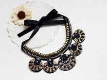 Fashion Women Gold Chain Choker Statement Bib Big Circle Pendant Necklace  J4U66