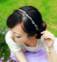 Women Lady Girls Metal Silver Rhinestone Flower Leaf Hair Band Elastic Headbandping J4U66