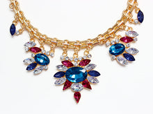 Womens Fashion Retro Flower Crystal Resin Choker Collar Statement Necklace Gold Silver  J4U66