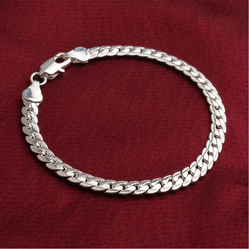 silver snake 5 mm Width bracelet/bangle Jewelry crystal trendy men bracelets  J4U66