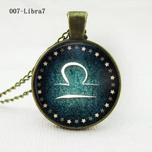 statement chain choker necklace Vintage women jewelry Zodiac Pendant Necklace glass cabochon bronze necklace J4U66