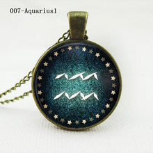 statement chain choker necklace Vintage women jewelry Zodiac Pendant Necklace glass cabochon bronze necklace J4U66