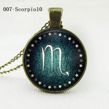 statement chain choker necklace Vintage women jewelry Zodiac Pendant Necklace glass cabochon bronze necklace J4U66