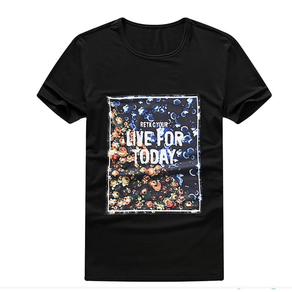 t shirt men Mens Fashion casual arder comfort Stamp fabrics T-shirts Short Sleeve Tops Blouse homme Black White J4U66
