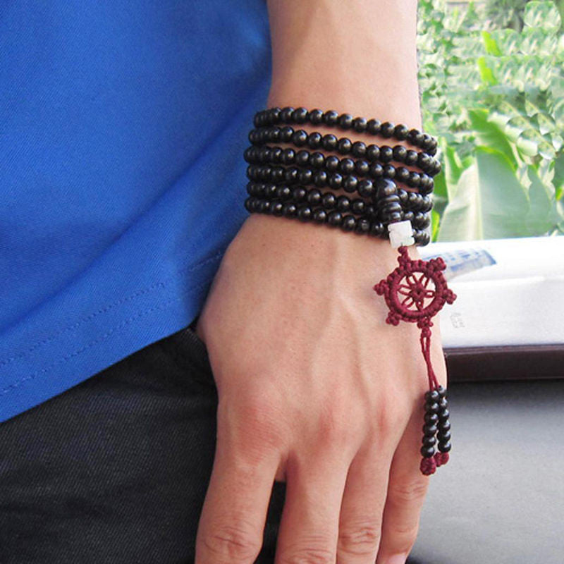valentine's Gift 216 beads Wood Prayer Bead Mala Bracelet Women Men jewelry 6mm Natural Sandalwood Buddhist Buddha Meditation J4U66