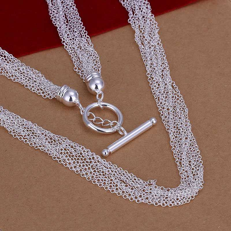 silver plated chain 10 line to necklaces pendants for women men jewelry smtn232 J4U66
