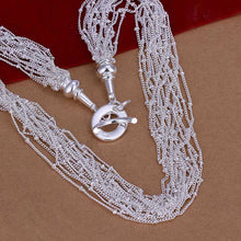 silver plated chain 1 line links to necklaces pendants for women men jewelry smtn01 J4U66