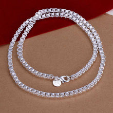 silver plated chain 4mm 20inch box chain necklaces pendants for women men jewelry smtn01 J4U66